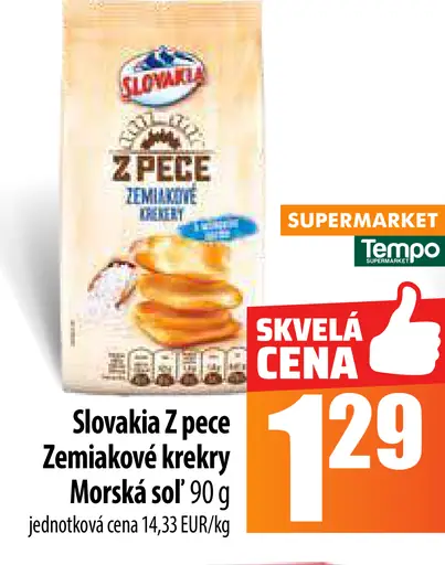 Slovakia 2 pece Zemiakové krekry morská soľ