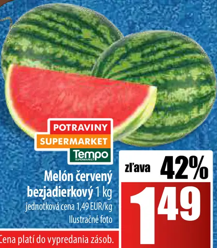 Melón červený bezjadierkový