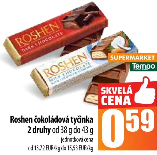 Roshen čokoládová tyčinka