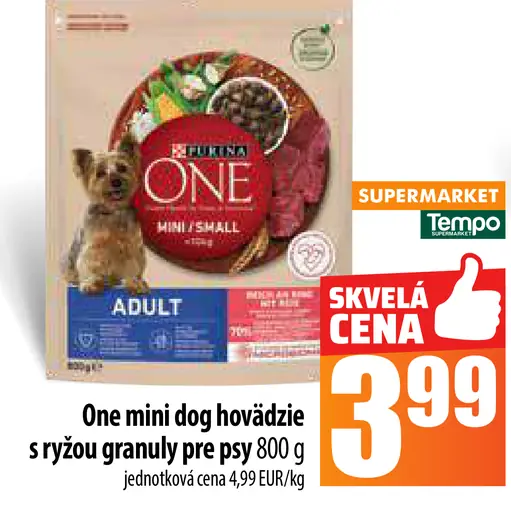 One mini dog hovädzie s ryžou granuly