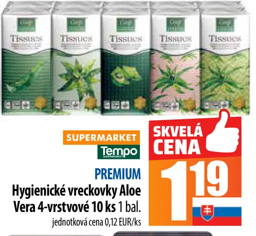 Hygienické vreckovky Aloe Vera