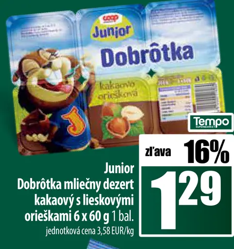 Junior Dobrôtka mliečny dezert