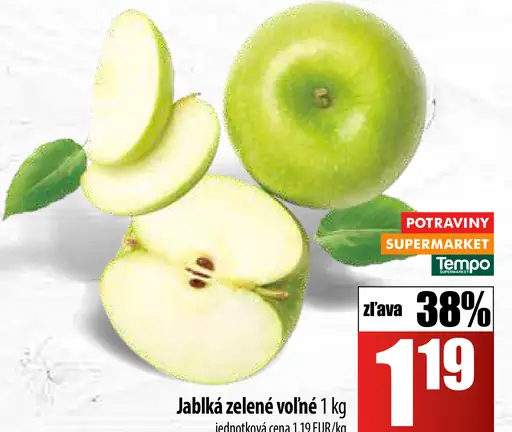Jablká zelené voľné