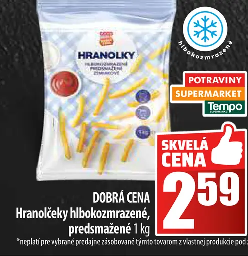 Hranolčeky hlboko zmrazené