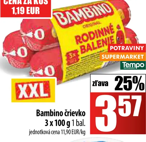 Bambino črievko rodinné balenie
