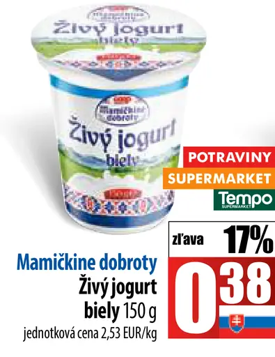 Mamičkine dobroty Živý jogurt biely