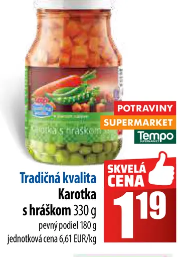 Tradičná kvalita Karotka s hráškom