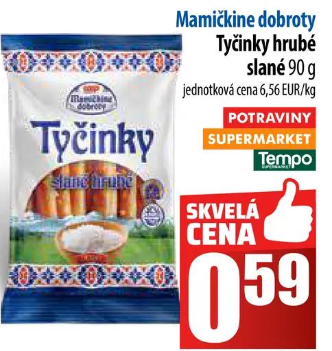 Tyčinky hrubé slané