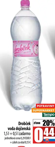 Drobec dojčenská voda
