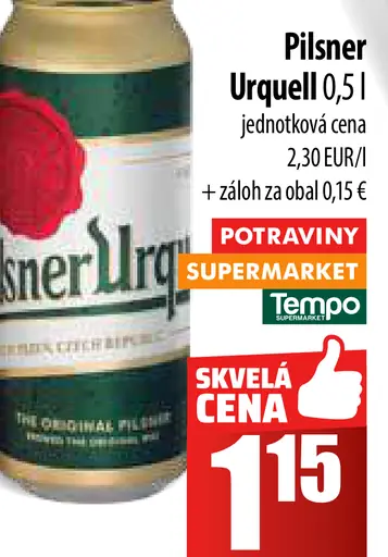 Pilsner Urquell plechovka