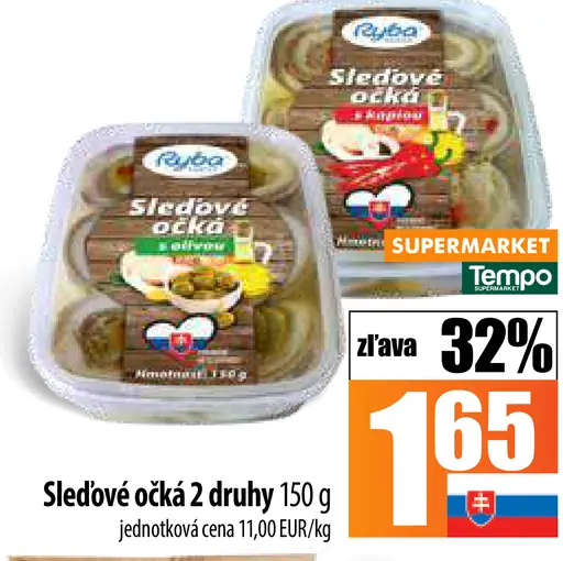 Ryba Žilina Sleďové očká 2 druhy