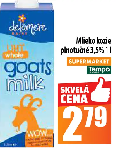 Delamere kozie plnotučné mlieko