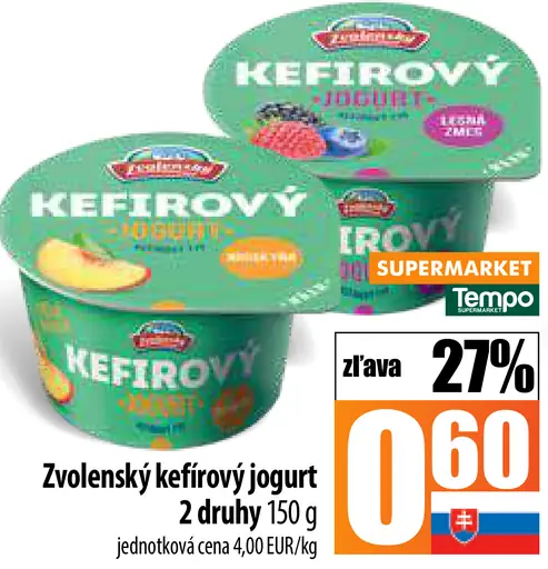 Zvolenský kefírovy jogurt