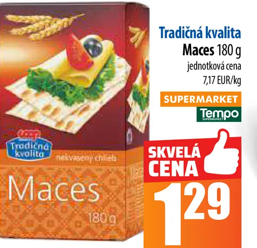 Tradičná kvalita Maces nekysnuté chleby