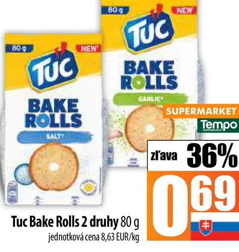 Tuc Bake Rolls Salt 2 druhy