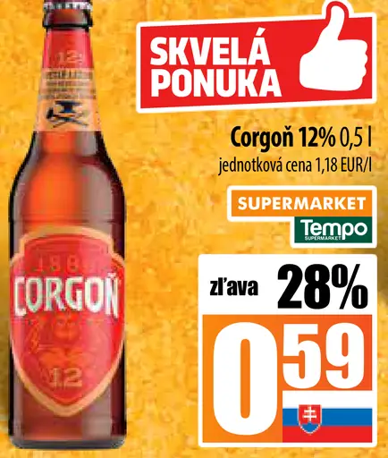 Corgoň pivo plechovka