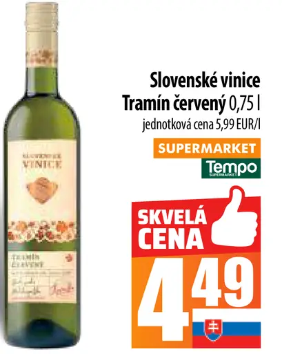 Slovenské vinice Tramín červený víno