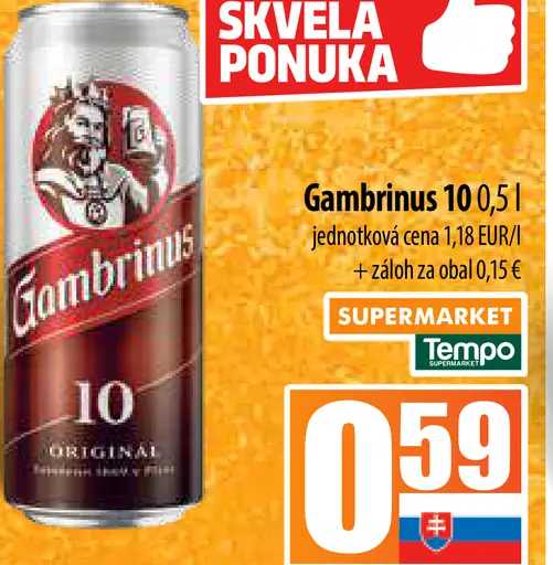 Gambrinus 10 plechovka