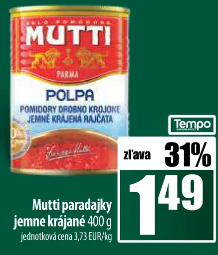 Mutti paradajky jemne krájané