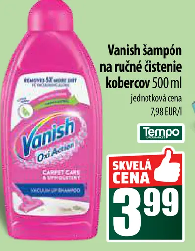 Vanish šampón na ručné čistenie kobercov