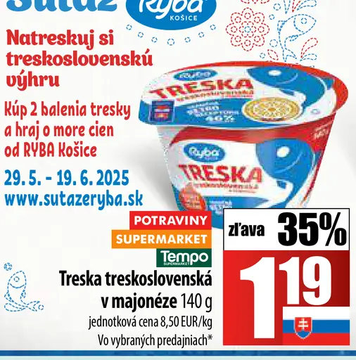 Treska treskoslovenská v majonéze