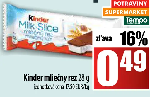 Kinder Mliečny rez