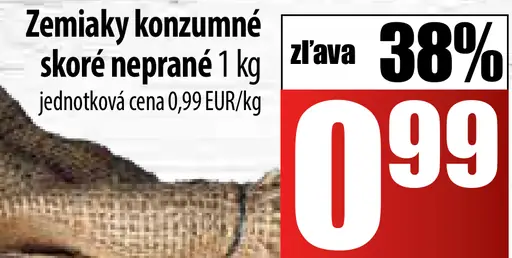 Zemňaky konzumné skoré neprané