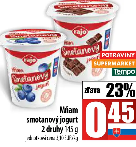 Rajo Bezlaktózový smotanový jogurt