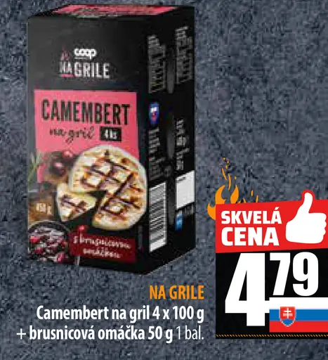 Camembert na gril s brusnicovou omáčkou