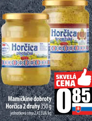 Mamičkine dobroty Horčica 2 druhy