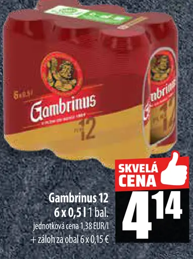 Gambrinus plechovka