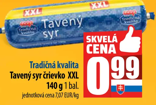 Tradičná kvalita Tavený syr vrecko