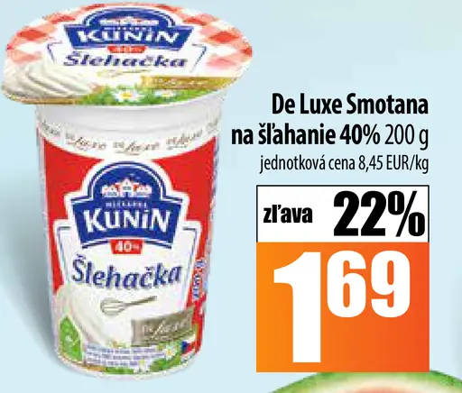 De Luxe Smotana na šľahanie 40%