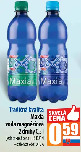 Tradičná kvalita Maxia voda magnéziová 2 druhy