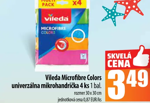 Vileda Microfibre Colors univerzálna mikrohandrička
