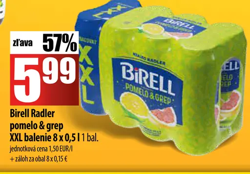 Birell Radler pomelo & grep plechovka