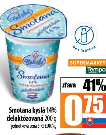 Polesie Smotana kyslá 14% delaktózovaná