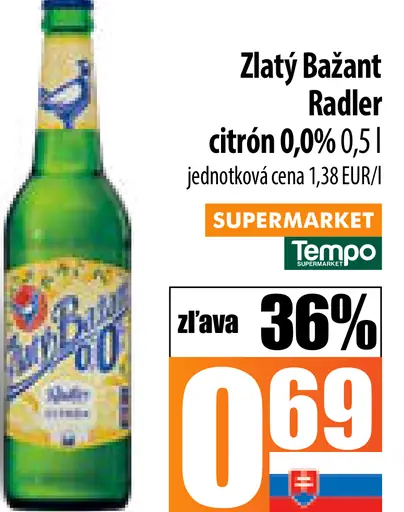 Zlatý Bažant plechovka, Zlatý Bažant Radler citrón