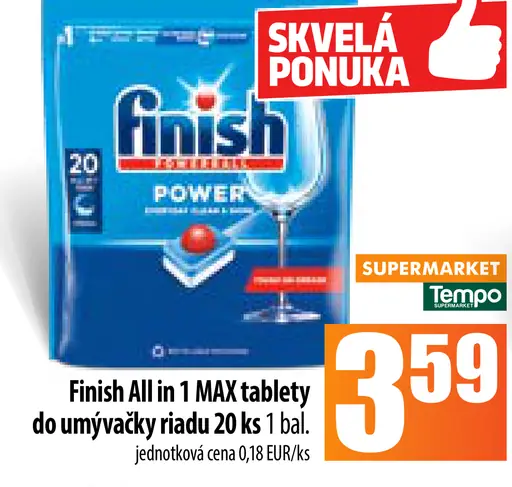 Finish All in 1 MAX tablety do umývačky riadu