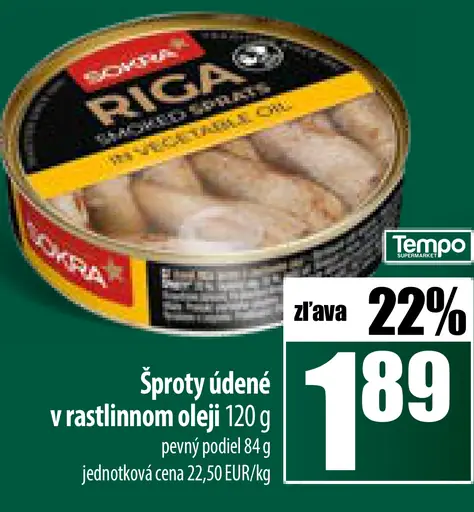 Riga Šproty údené v rastlinnom oleji