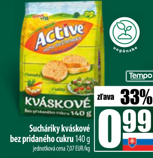 Active Sušienky kváskové bez pridaného cukru