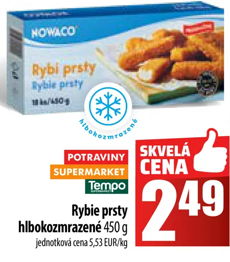 Rybie prsty hlboko zmrazené