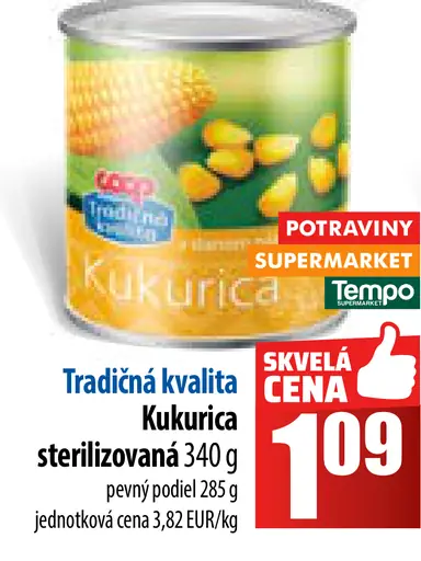 Tradičná kvalita Kukurica sterilizovaná