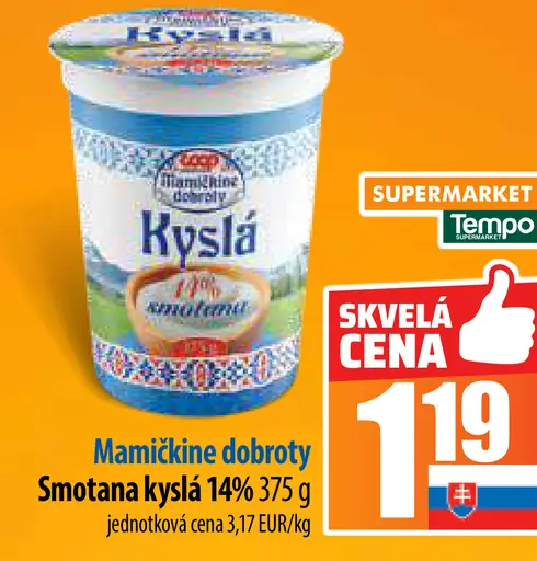 Mamická dobroty Smotana kyslá 14%