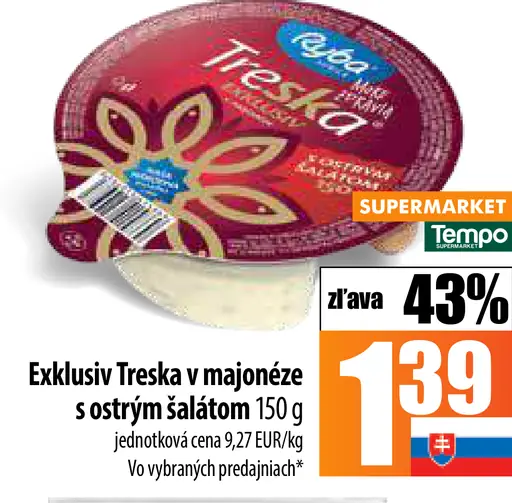 Exklusiv Treska v majonéze s ostrým šalátom