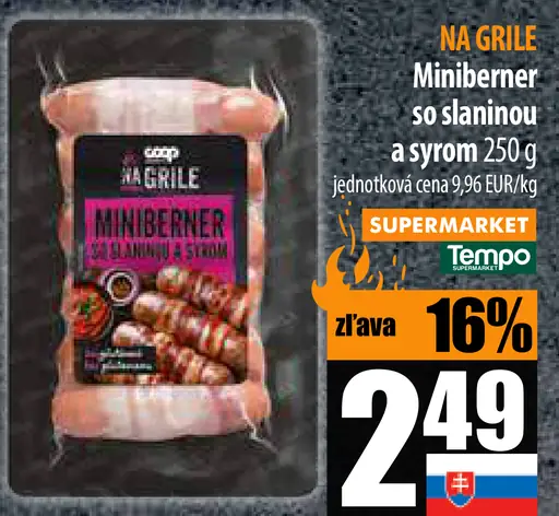 Minibernner so slaninou a syrom