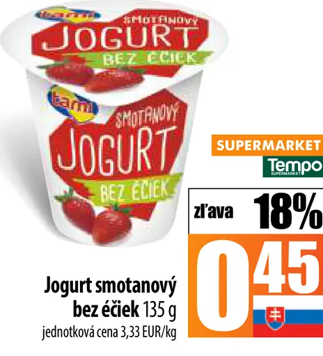Jogurt smotanový bez éčiek