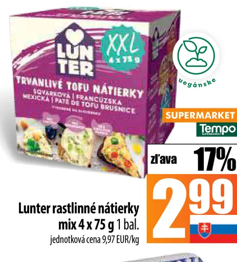 Lunter rastlinné nátierky