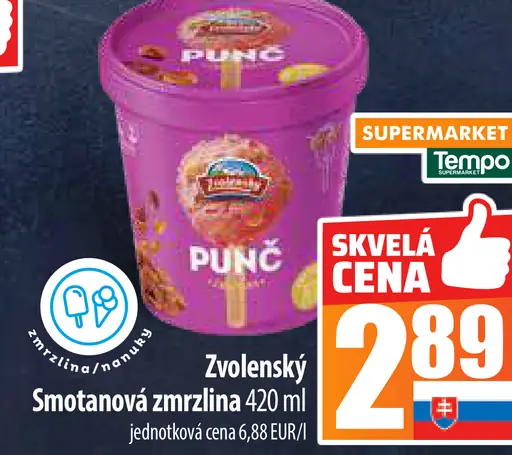Zvolenský Smotanová zmrzlina punč