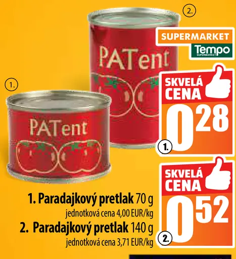 PATent Paradajkový pretlak